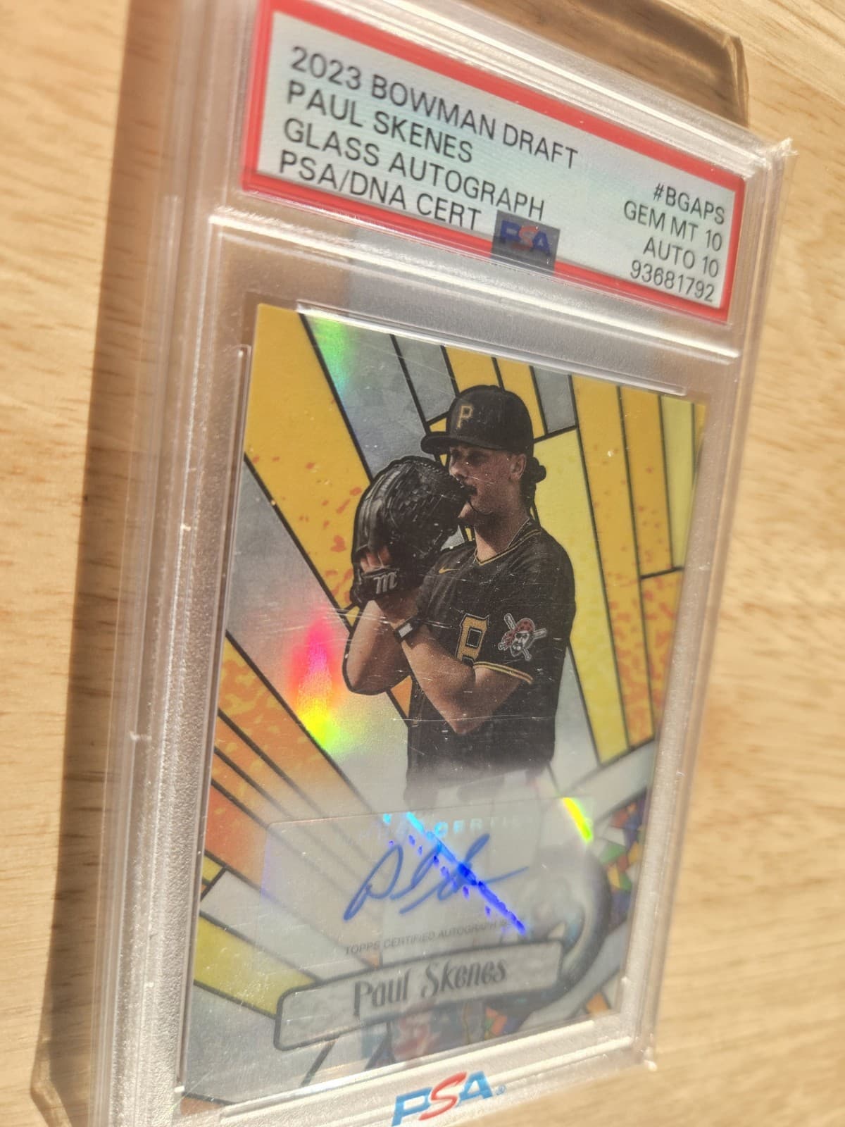 Paul Skenes 2023 Bowman Draft - Glass Autograph PSA 10, Auto 10 Gem Mt