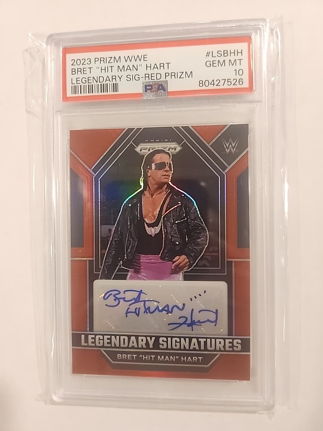 2023 Panini Prizm Wwe Bret Hitman Hart Auto Red Prizm Psa 10 /99 💎 Legends
