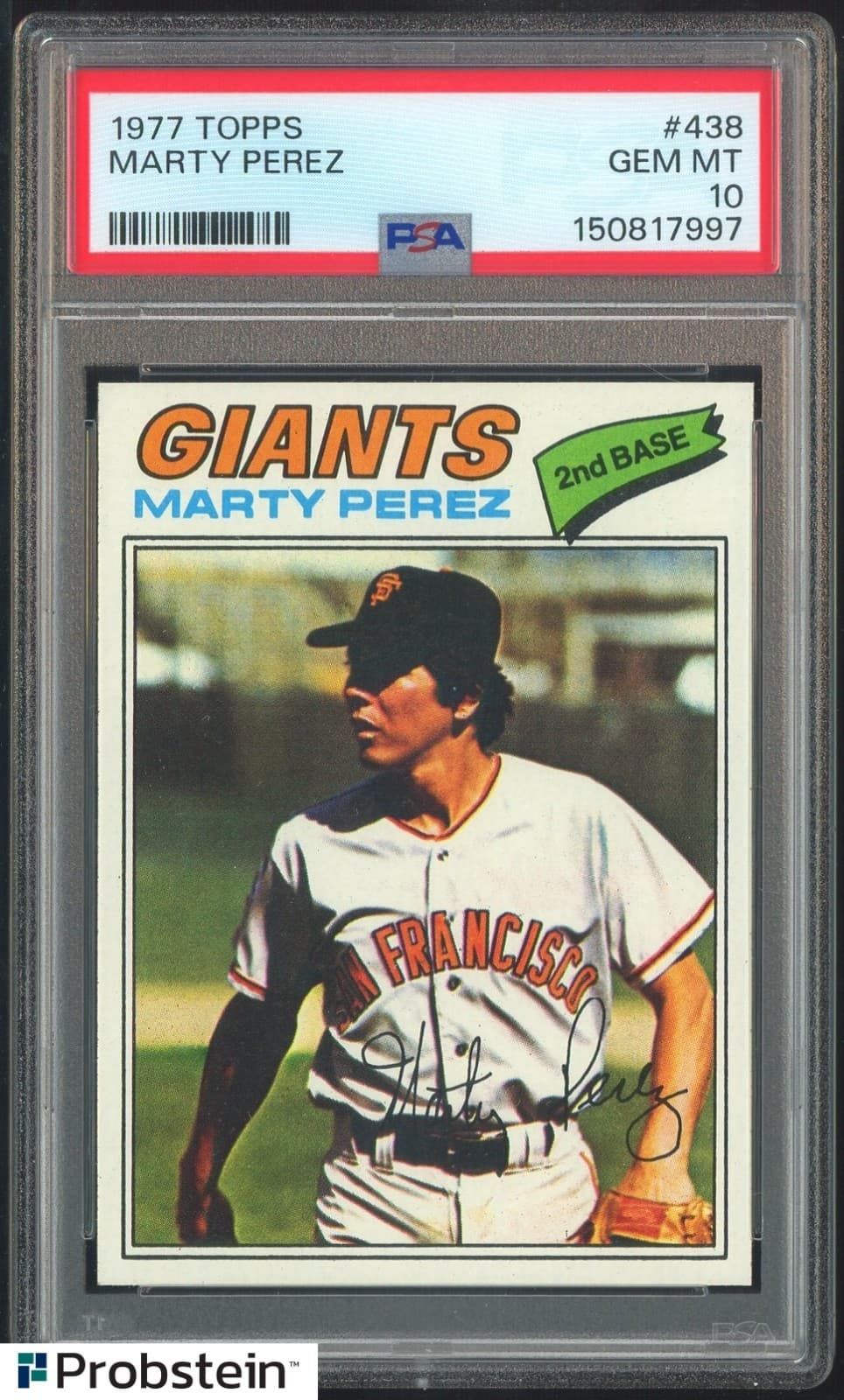 1977 Topps #438 Marty Perez San Francisco Giants PSA 10 Gem Mint