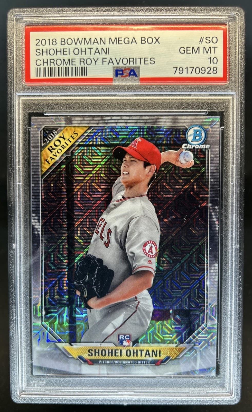 2018 Bowman Shohei Ohtani ROY Favorites Chrome RC Mojo Refractor #ROYF-SO PSA 10