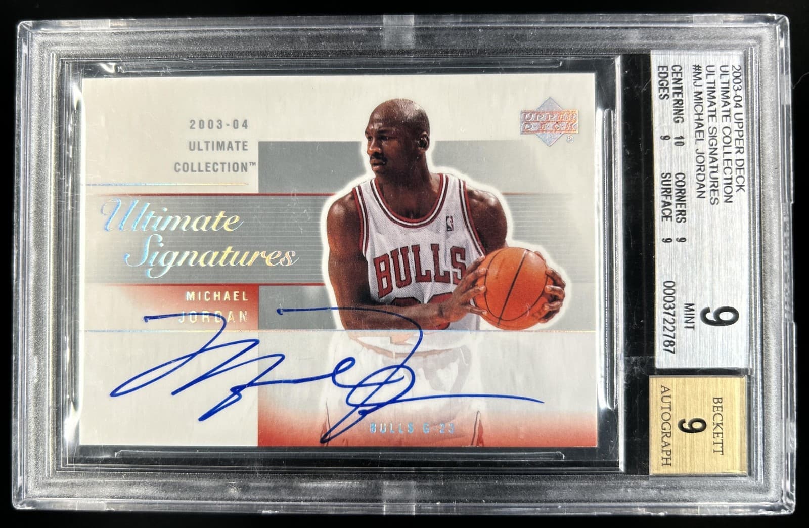 2003-04 Upper Deck Ultimate Michael Jordan Signatures Auto #MJ-A BGS 9/9