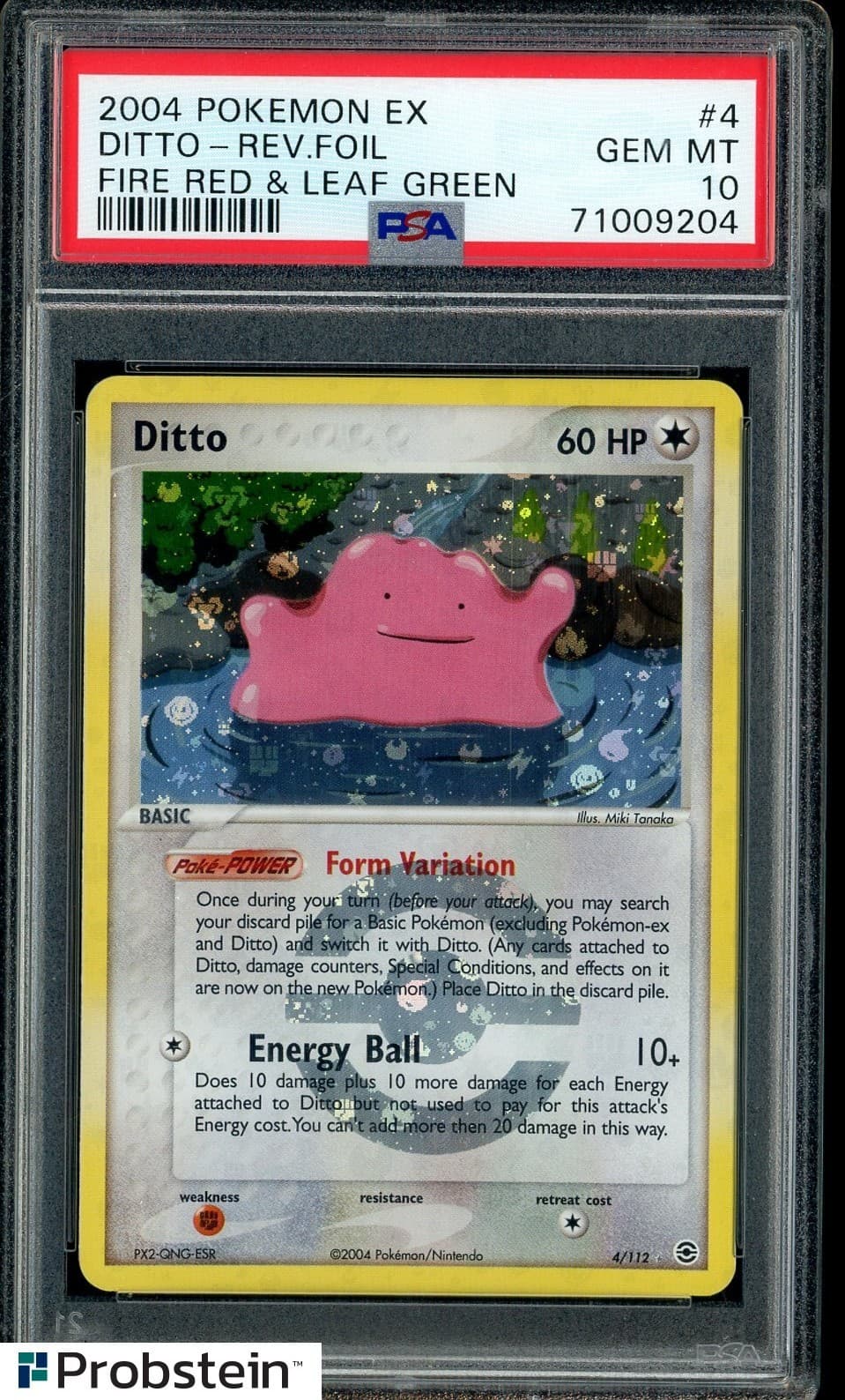 2004 Pokemon Ex Fire Red & Leaf Green #4 Ditto-Reverse Holo Foil Psa 10 Gem Mint