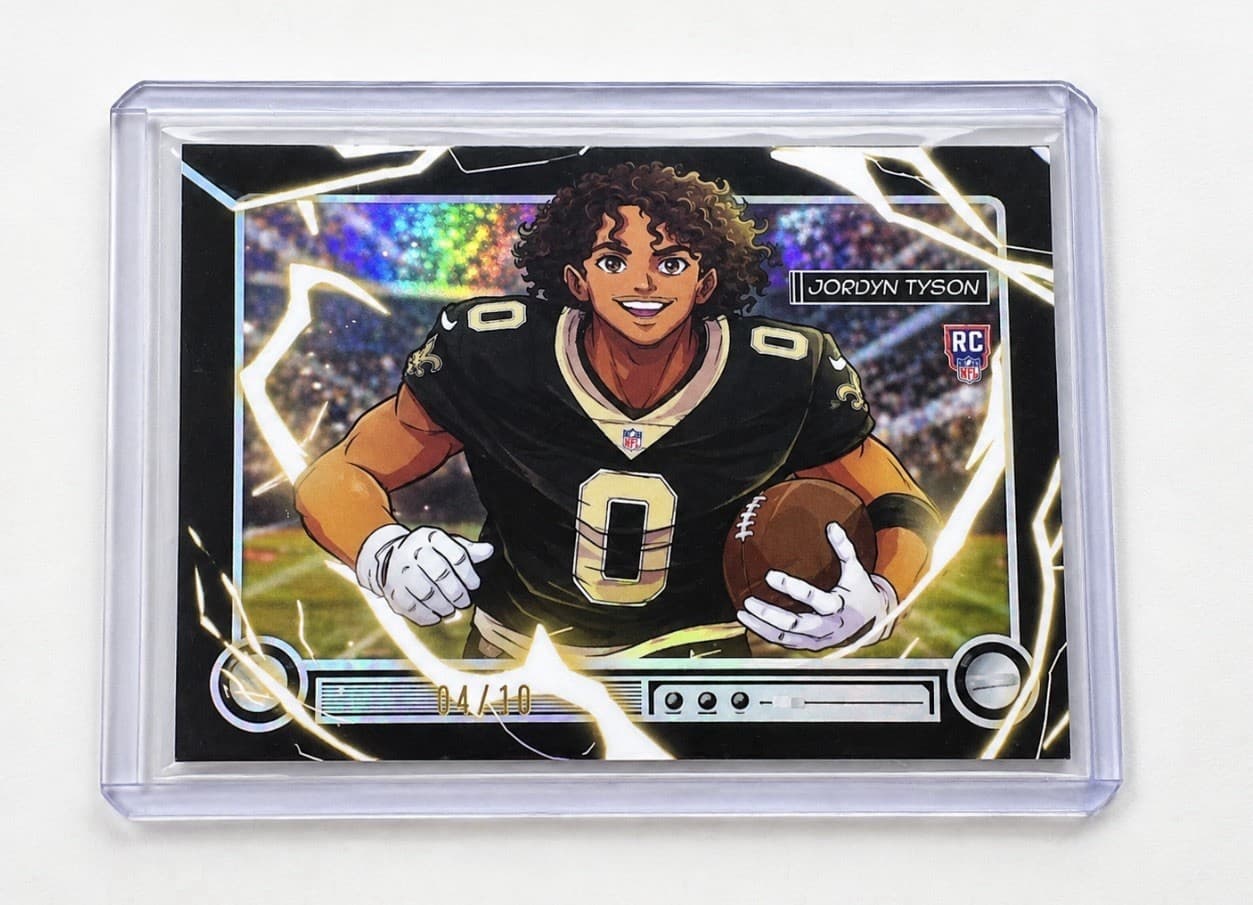 2026 Bowman Chrome Jordyn Tyson Anime Black /10 RC Rookie Saints 4/10 SSP