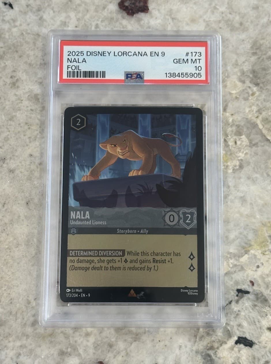 2025 DISNEY LORCANA EN 9-FABLED 173 NALA - UNDAUNTED LIONESS FOIL PSA 10 POP 1