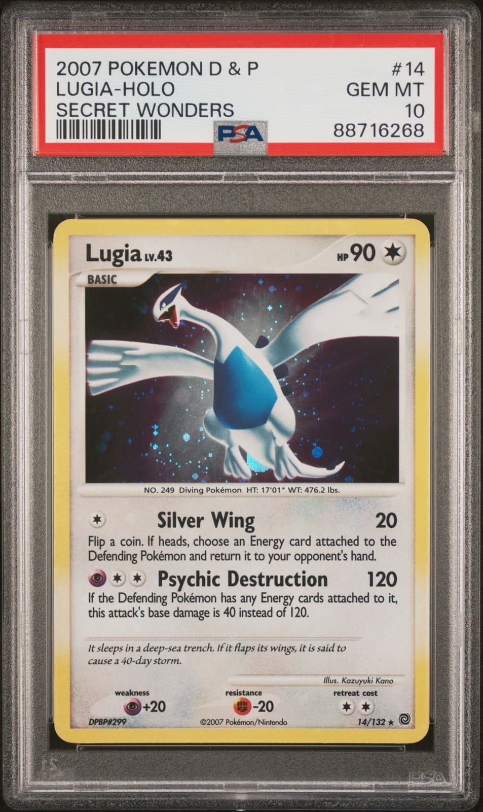 Pokemon Lugia Holo Secret Wonders 14/132 PSA 10 Gem Mint