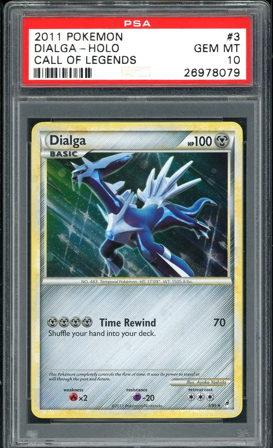2011 Pokemon Dialga-Holo Call of Legends #3 Psa 10 *Pop 13*