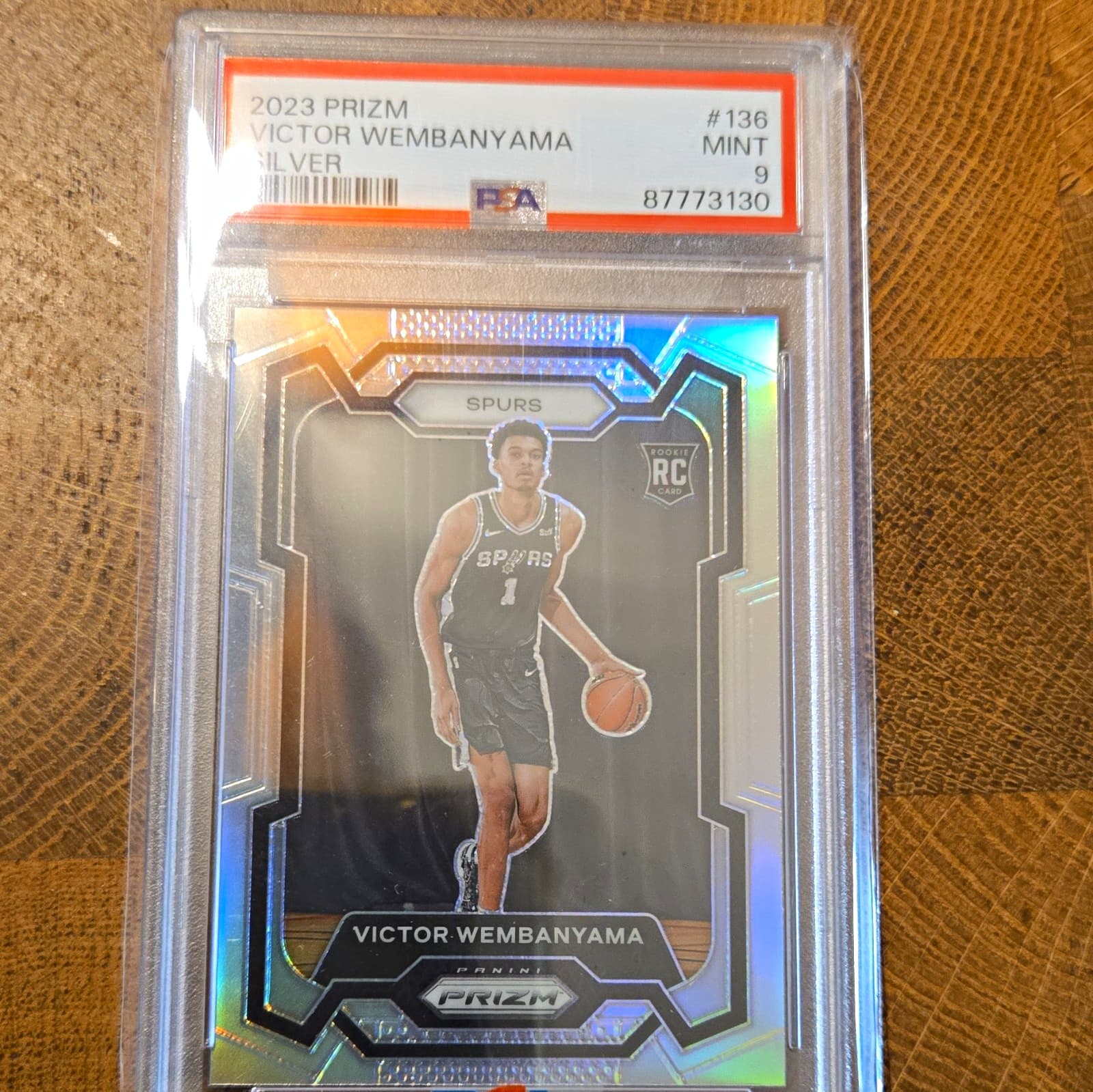 Panini Prizm 2023-24 Victor Wembanyama Silver Prizm RC #136 PSA 9 87773130