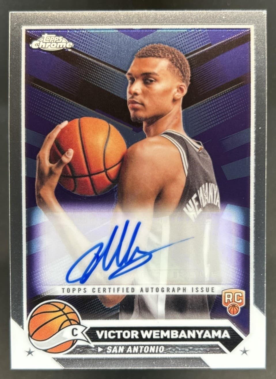 2023-24 Topps Chrome Victor Wembanyama Auto Autograph RC Rookie #CG-VW Spurs