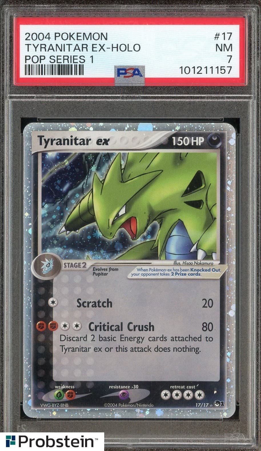 2004 Pokemon POP Series 1 #17 Tyranitar EX Holo PSA 7 NM