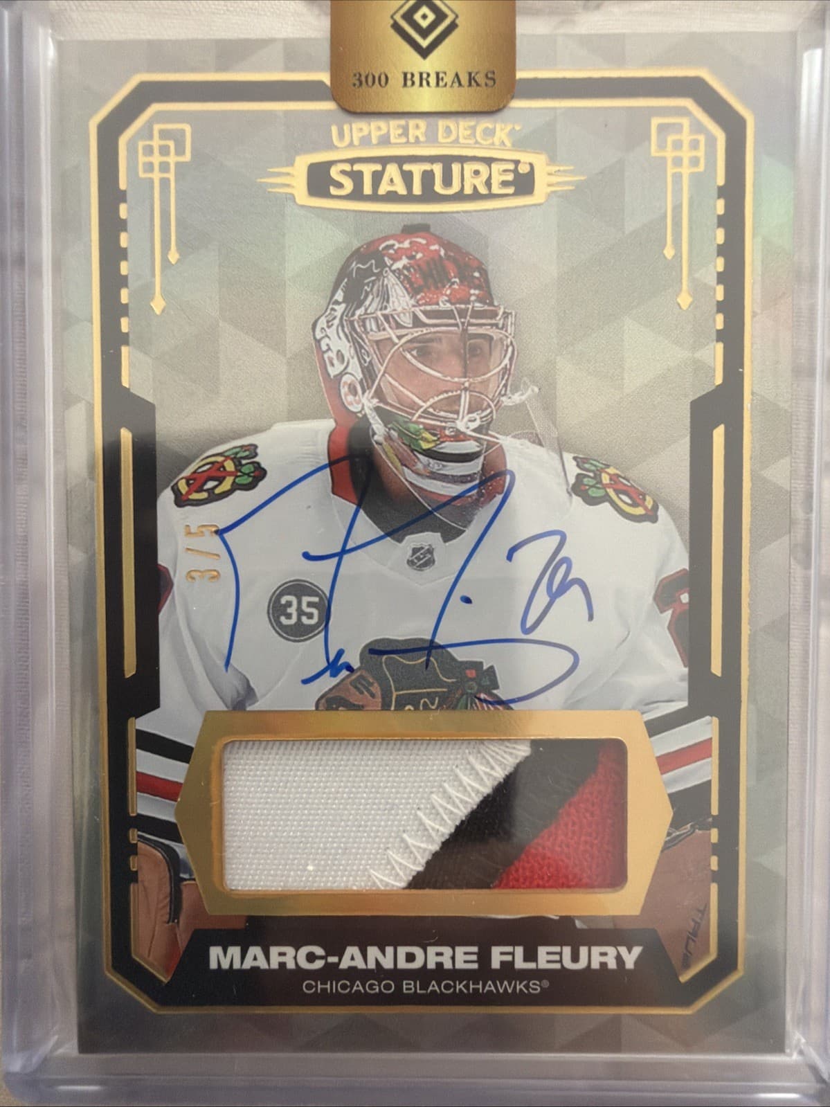 Upper Deck Stature 2021-2022 Marc-André Fleury Auto Patch 3/5