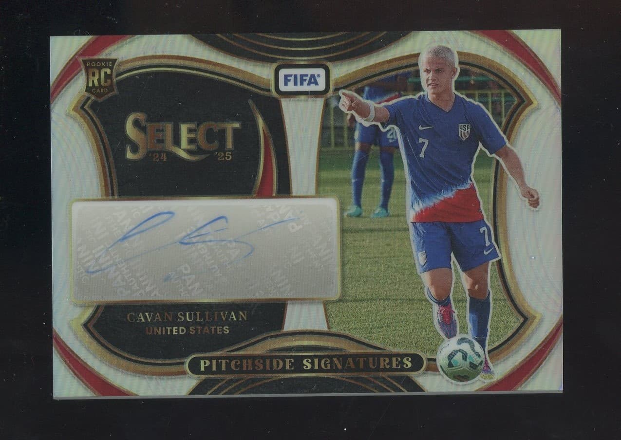 2024-25 Select FIFA Soccer Pitchside Silver Prizm Cavan Sullivan RC Rookie AUTO