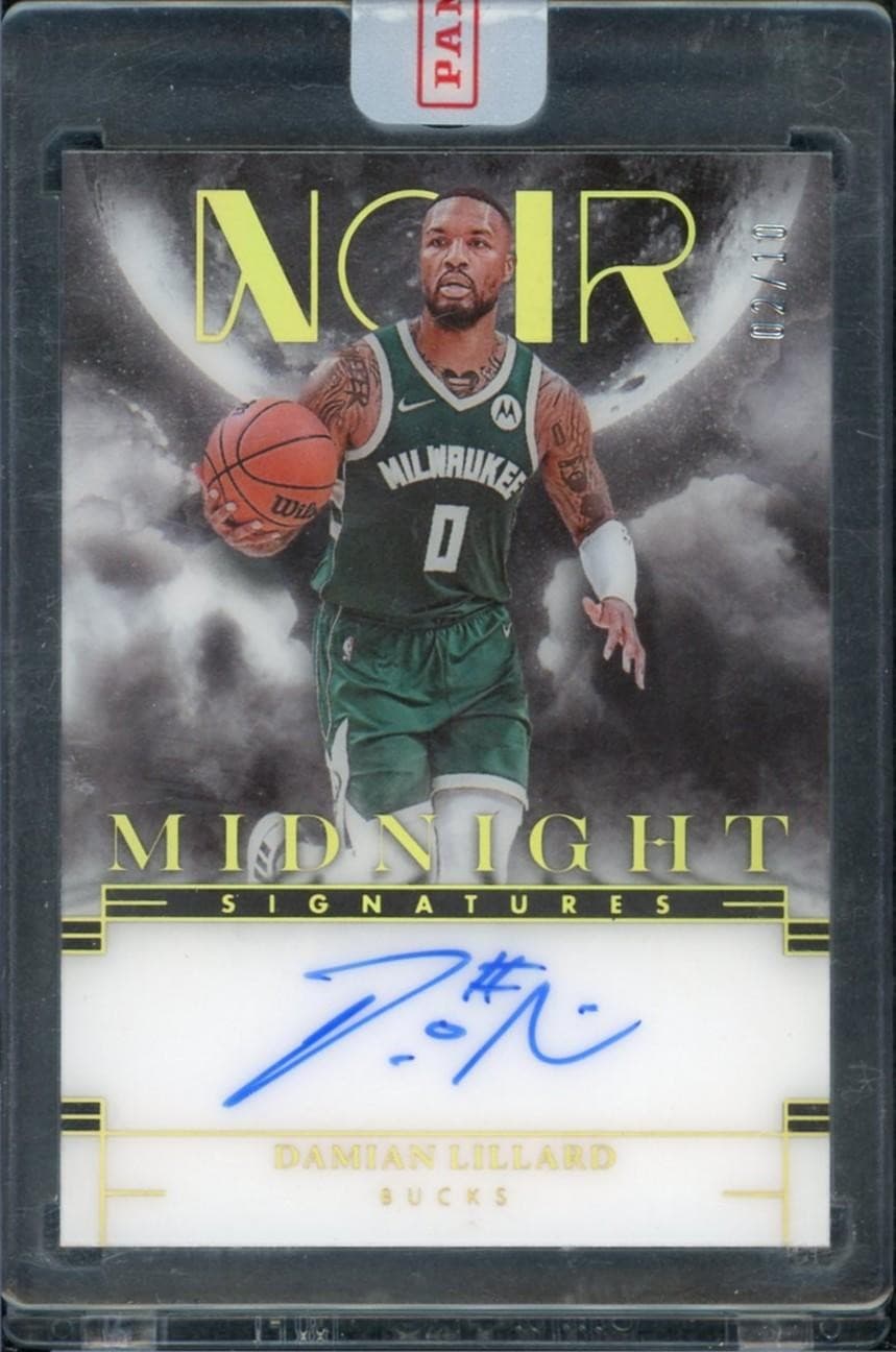 2023-24 Panini Noir Damian Lillard Midnight Signatures Auto /10