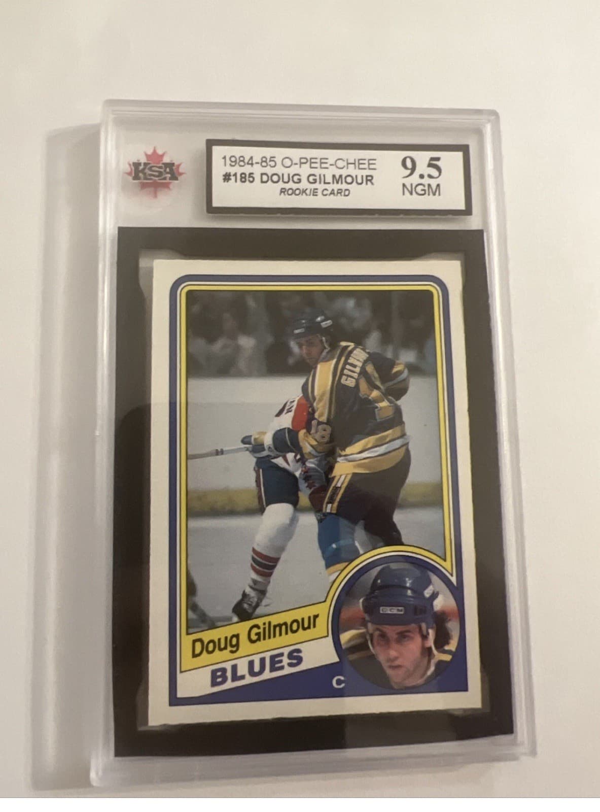 1984-85 O-Pee-Chee - Doug Gilmour #185 (RC) KSA 9.5