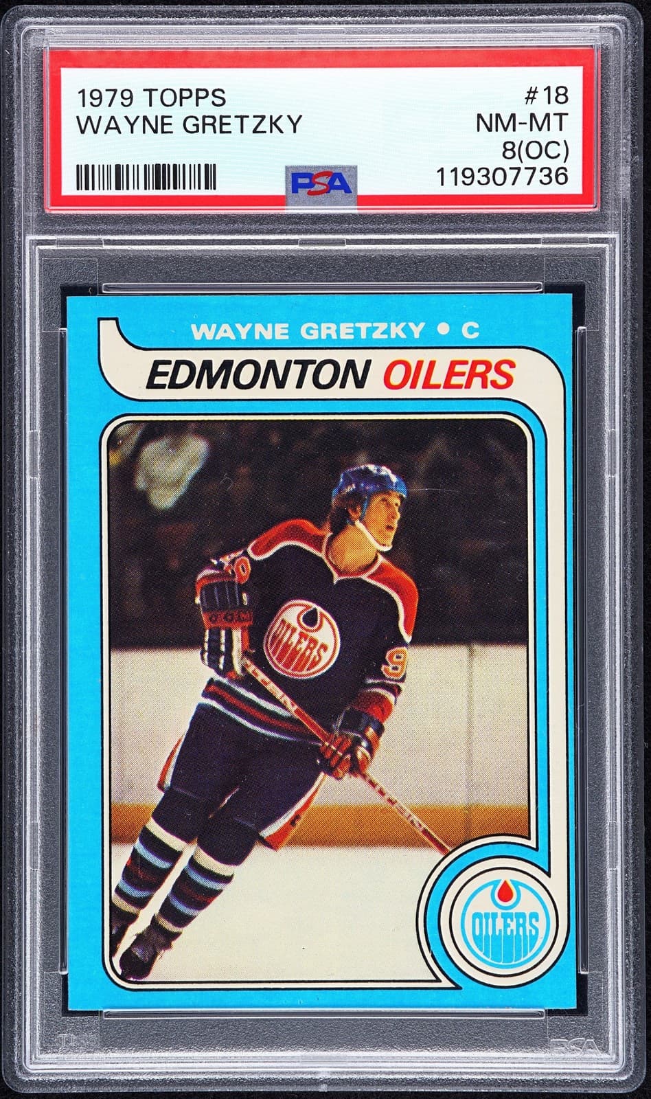1979 TOPPS #18 WAYNE GRETZKY ROOKIE RC PSA 8 OC