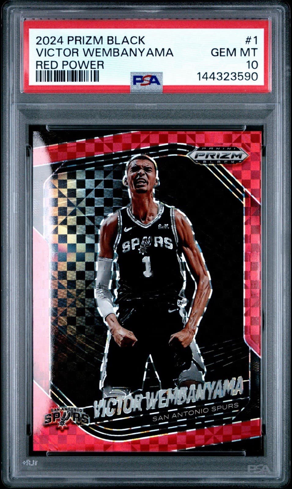 2024 Prizm Black Victor Wembanyama #1 Red Power /75 PSA 10 San Antonio Spurs