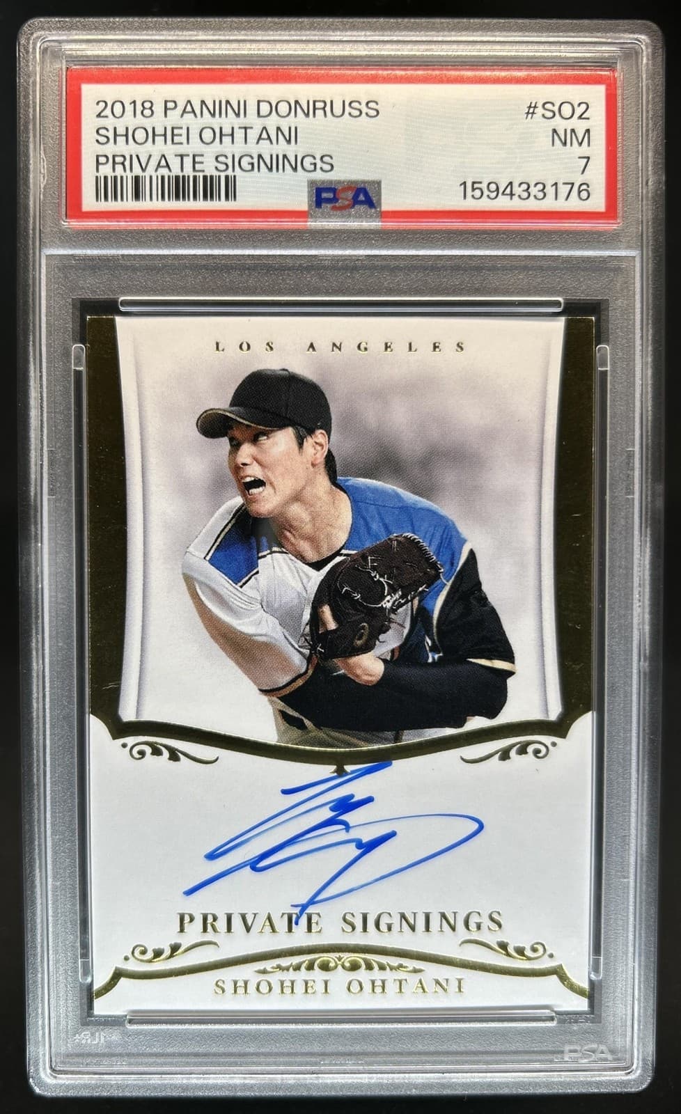 2018 Panini Donruss Shohei Ohtani Private Signings Auto RC #/50 Angels PSA 7