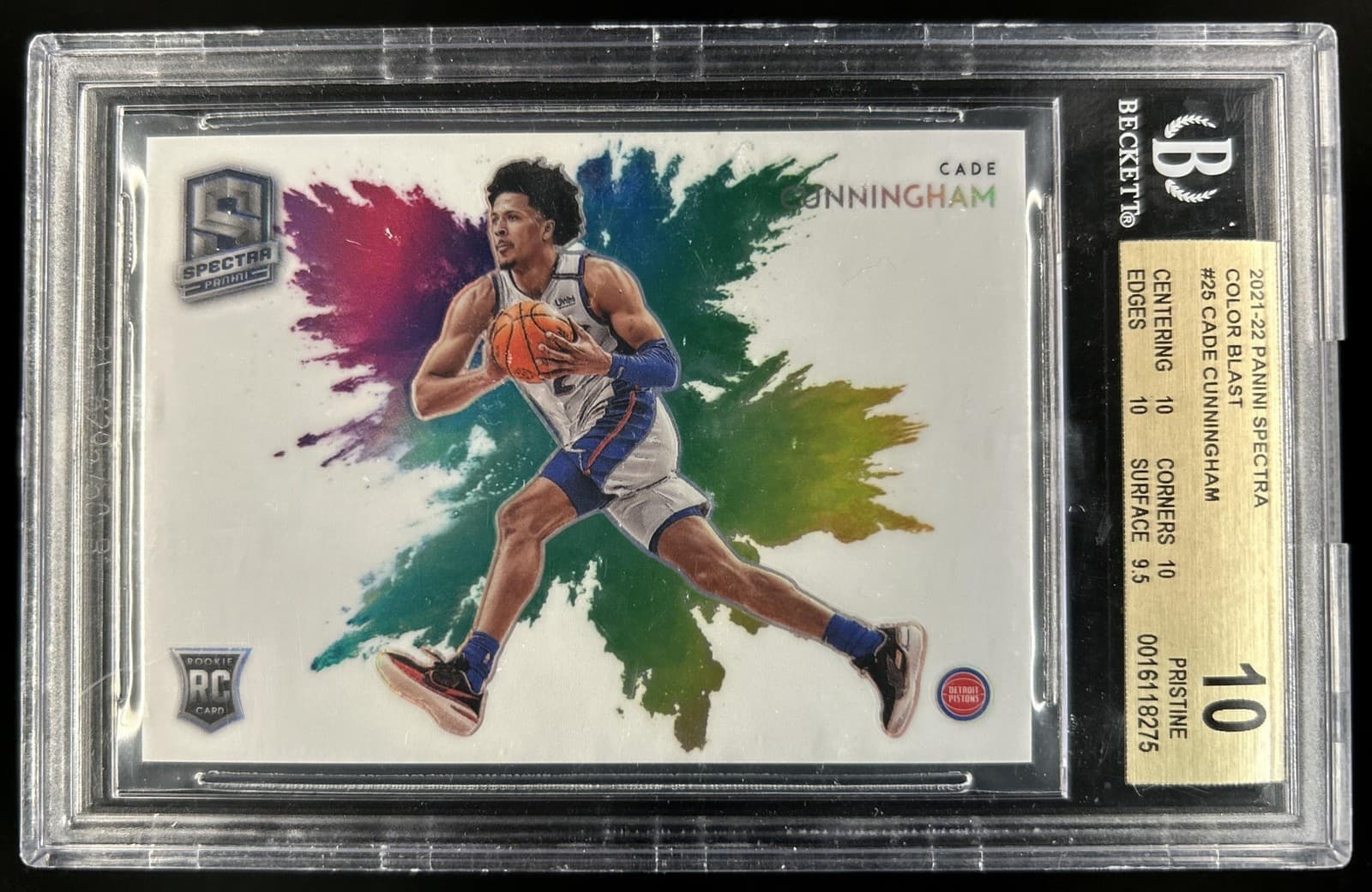 2021-22 Panini Spectra Cade Cunningham Color Blast SSP RC #25 Pistons BGS 10