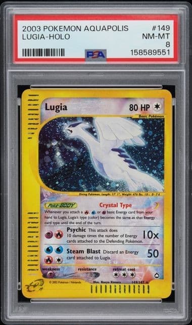 2003 Pokemon Aquapolis Lugia Holo Card #149 - PSA 8 - (15 CERT)