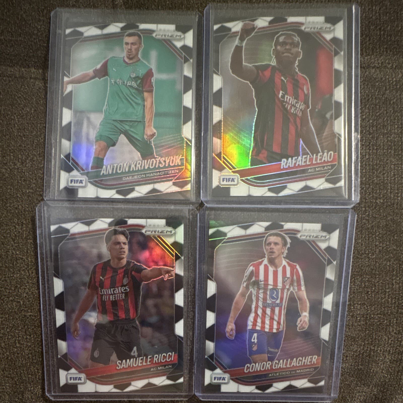 Panini Prizm FIFA Soccer 4 Card Lot 2025-26 Leão Ricci Gallagher Krivotsyuk