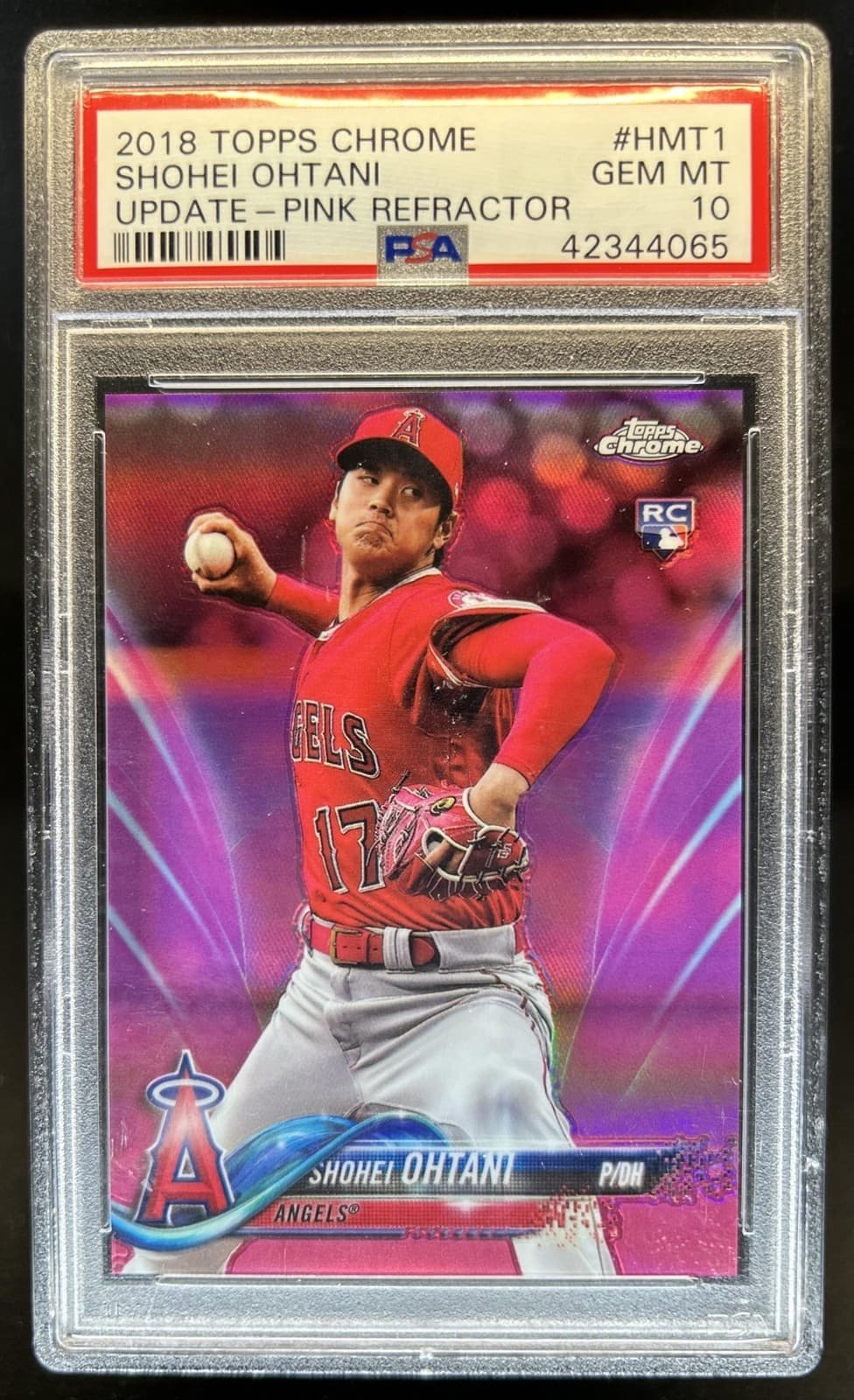 2018 Topps Chrome Update Shohei Ohtani RC Pink Refractor #HMT1 Angels PSA 10