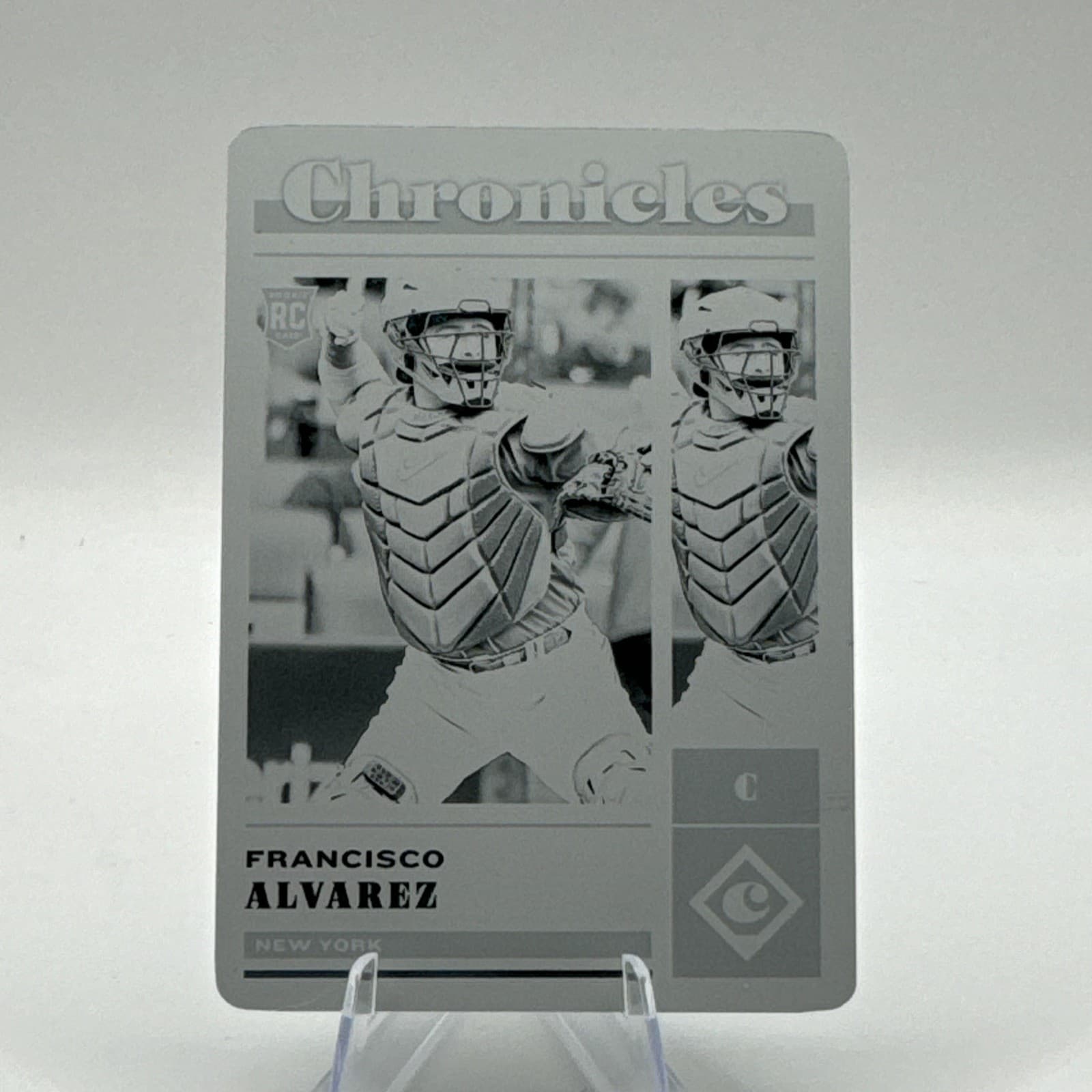 FRANCISCO ALVAREZ 2023 Panini Chronicles BLACK PRINTING PLATE 1/1 RC NY METS