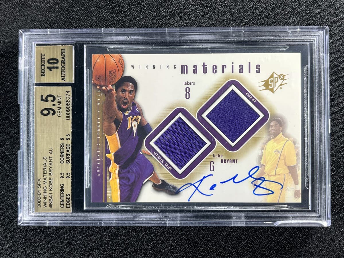 2000-01 Upper Deck SPX Kobe Bryant Winning Materials Auto Dual Patch BGS 9.5/10