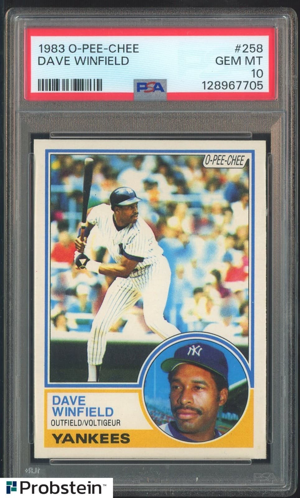 1983 O-PEE-CHEE OPC #258 Dave Winfield HOF New York Yankees PSA 10 Gem Mint