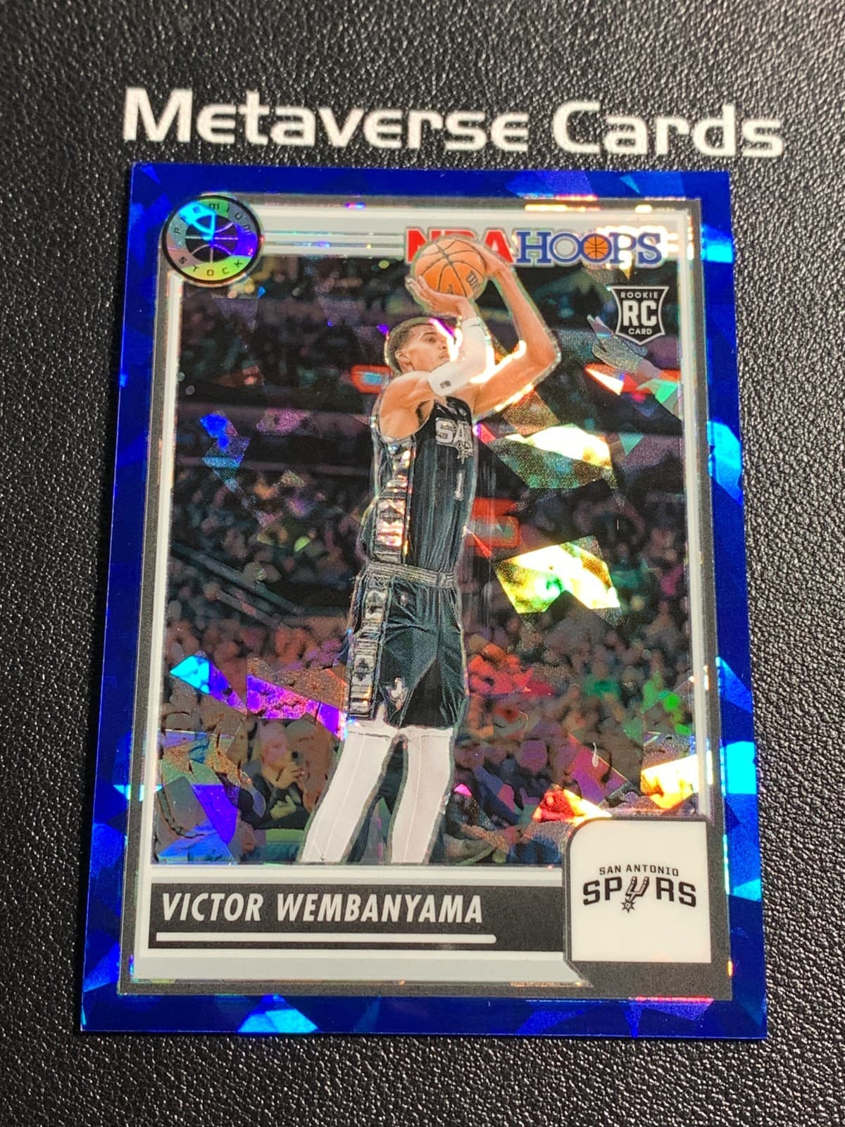 2023-24 Panini Premium Stock NBA Hoops Victor Wembanyama RC Rookie Blue Ice /99