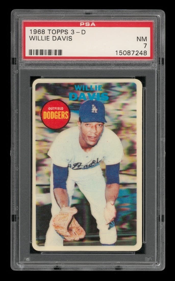 1968 Topps 3-D Set-Break Willie Davis PSA 7 NM