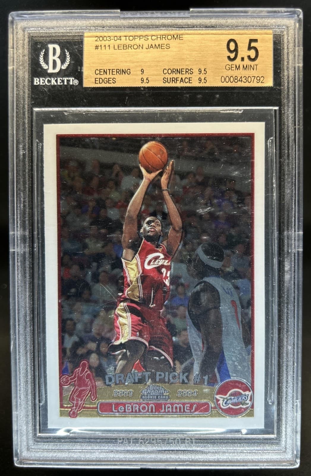 2003-04 Topps Chrome Lebron James Rookie RC #111 Cavaliers BGS 9.5 GEM MINT