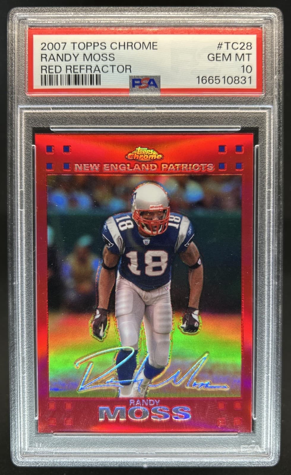 2007 Topps Chrome Randy Moss Red Refractor Uncirculated #/139 PSA 10 POP 1