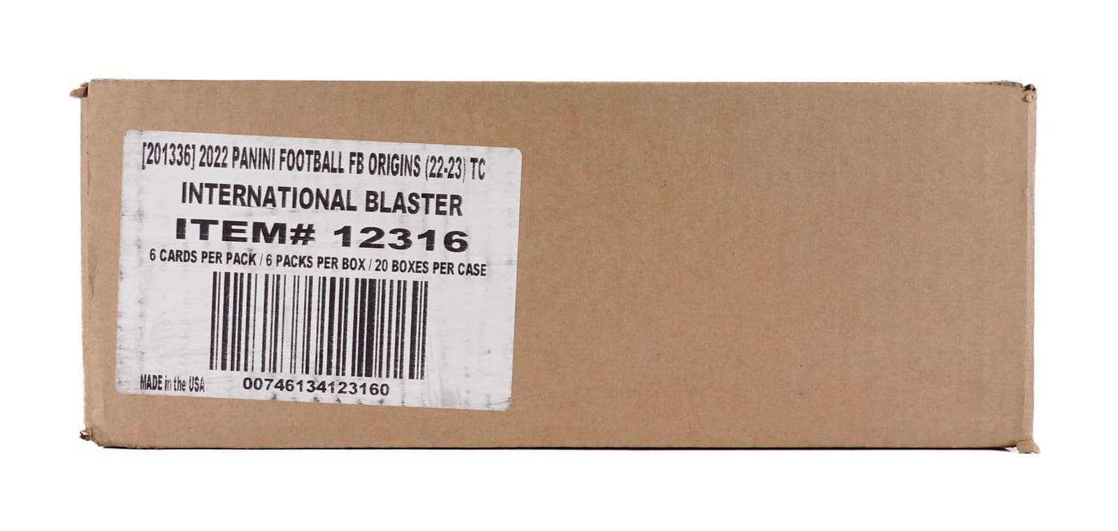 2022 PANINI ORIGINS FOOTBALL INTERNATIONAL 6-PACK BLASTER 20-BOX CASE