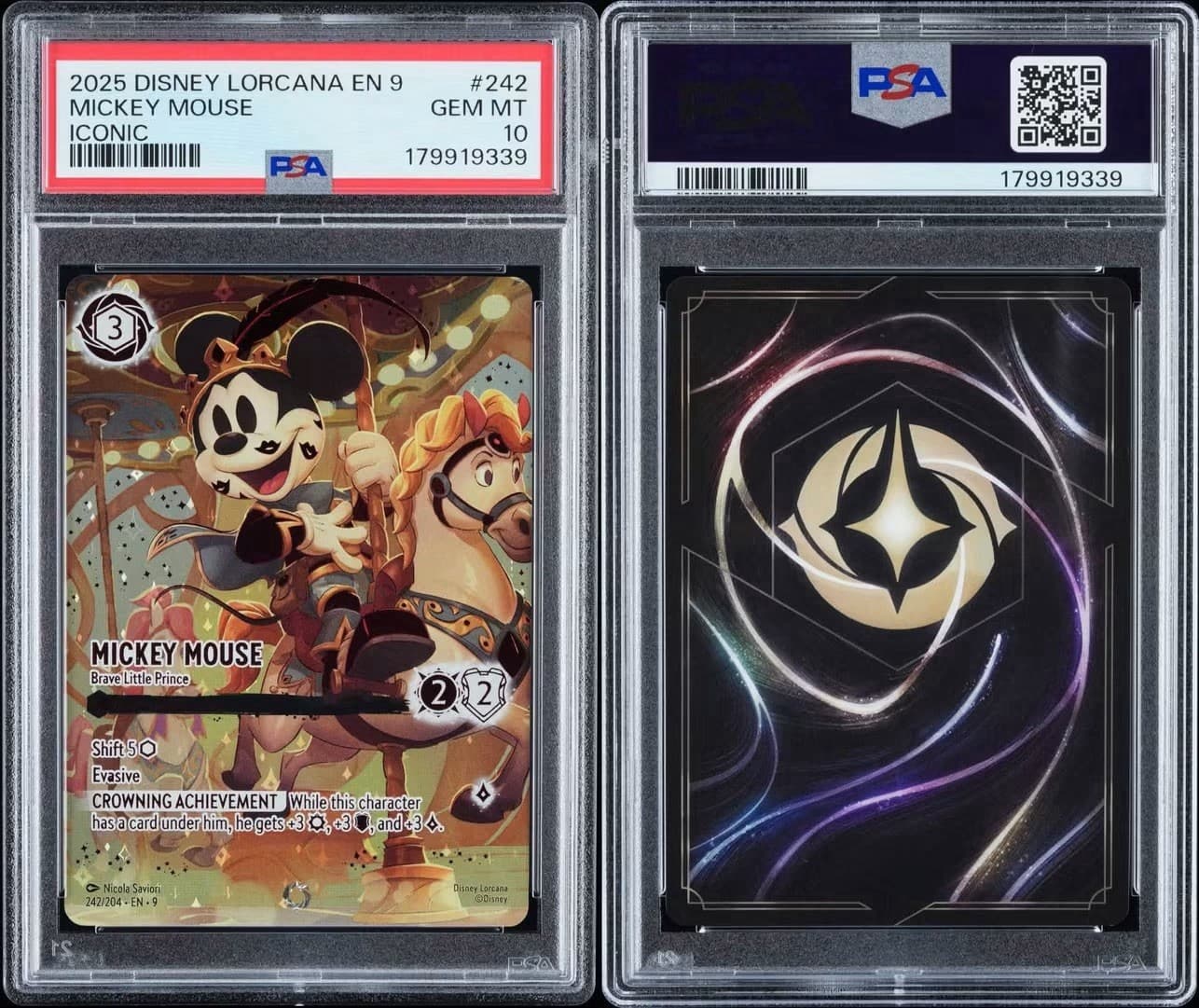 2025 Disney Lorcana Psa 10 Fabled Iconic Mickey Mouse - Brave Little Prince En-9