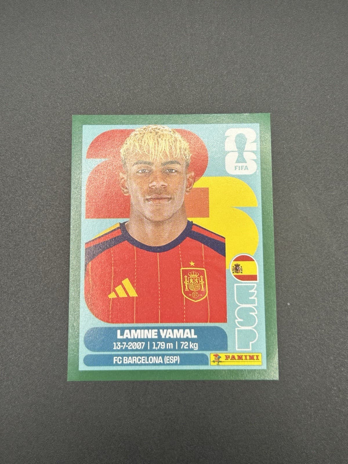 Panini 2026 World Cup FIFA Soccer Lamine Yamal Spain Sticker 2026 Green 1:1400