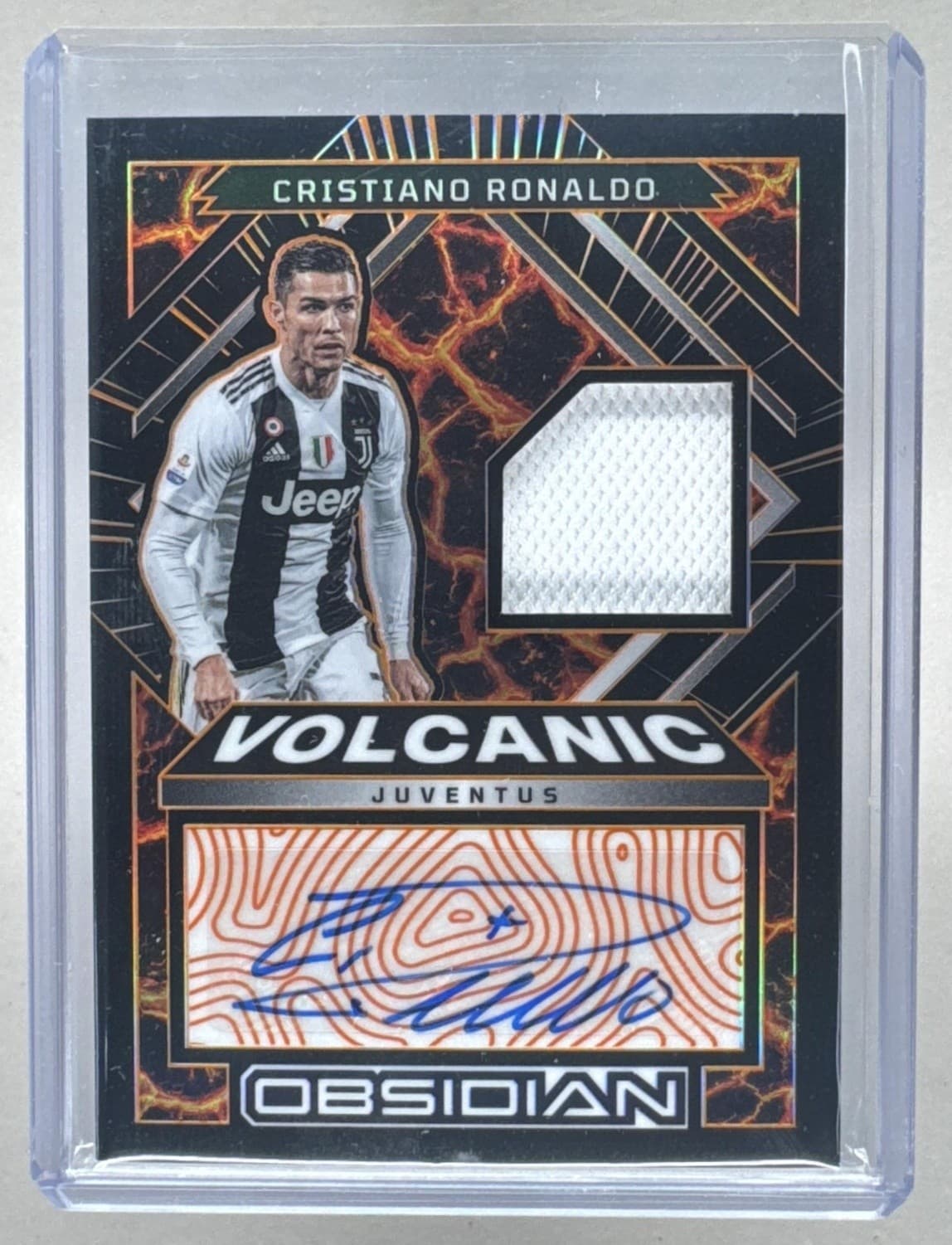 Cristiano Ronaldo 2022 Panini Obsidian Etch Orange Volcanic Patch Auto /6