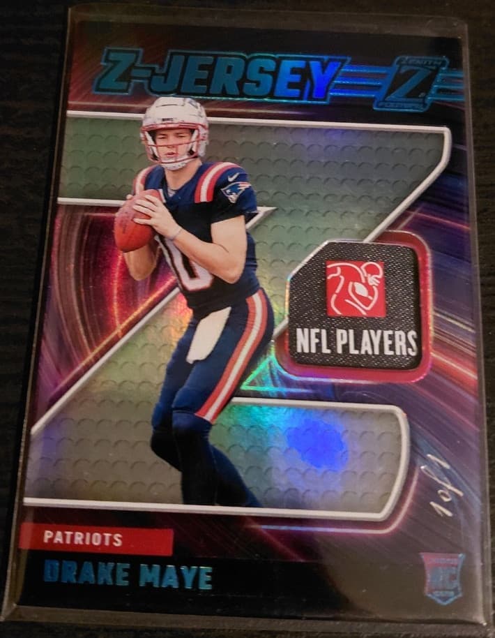 Panini Zenith Z Jersey Rookie Memorabilia Drake Maye Patriots 1/1 NFL Card