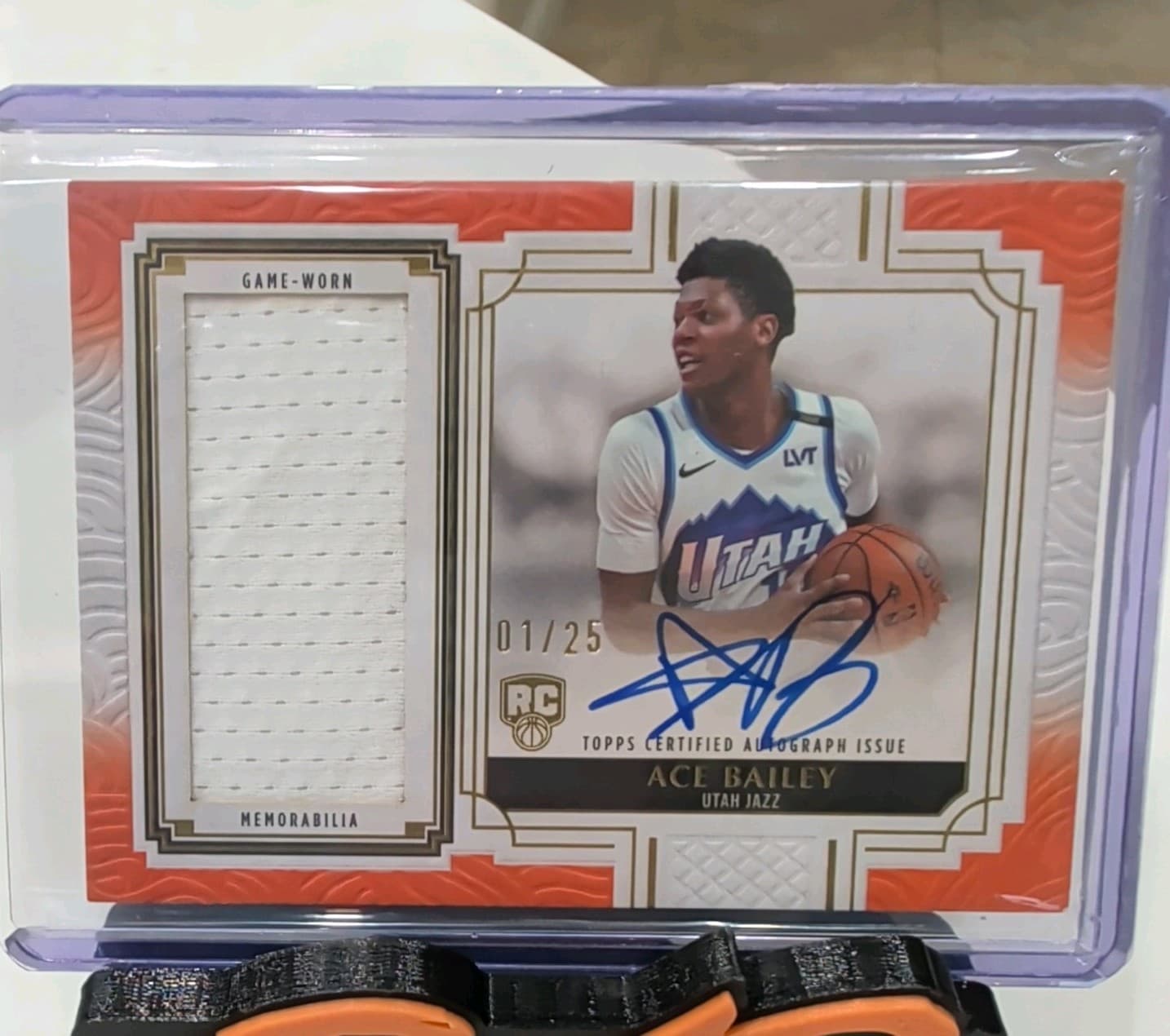 2025-26 Topps Definitive Ace Bailey RPA Rookie Patch Auto Orange 1/25 #DRA-ABAI