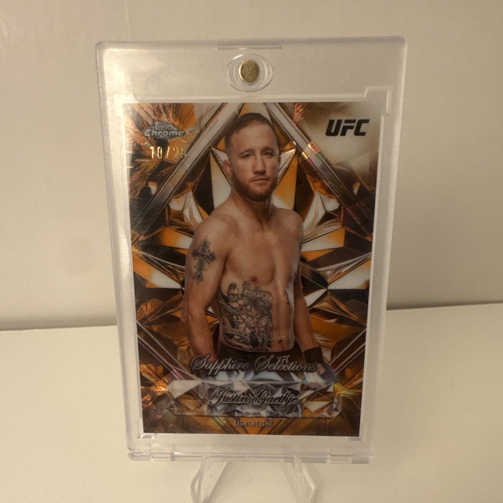 Topps 2026 Chrome UFC Justin Gaethje Sapphire Selections 10/25 SSP Case Hit