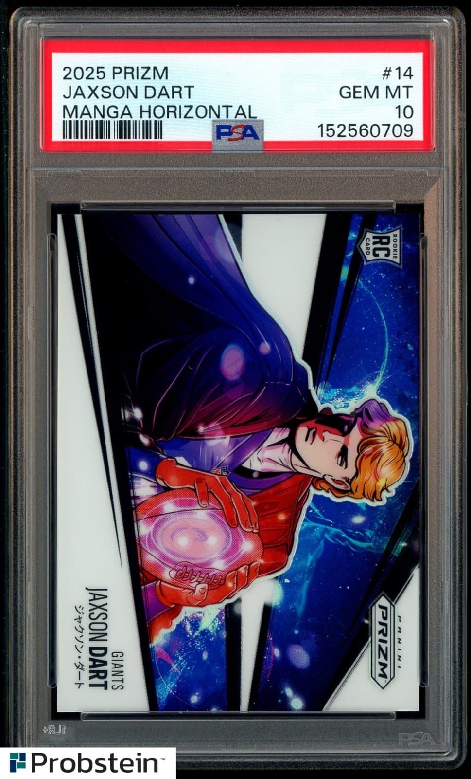 2025 Panini Prizm Manga Horizontal #14 Jaxson Dart RC Rookie SSP CASE HIT PSA 10