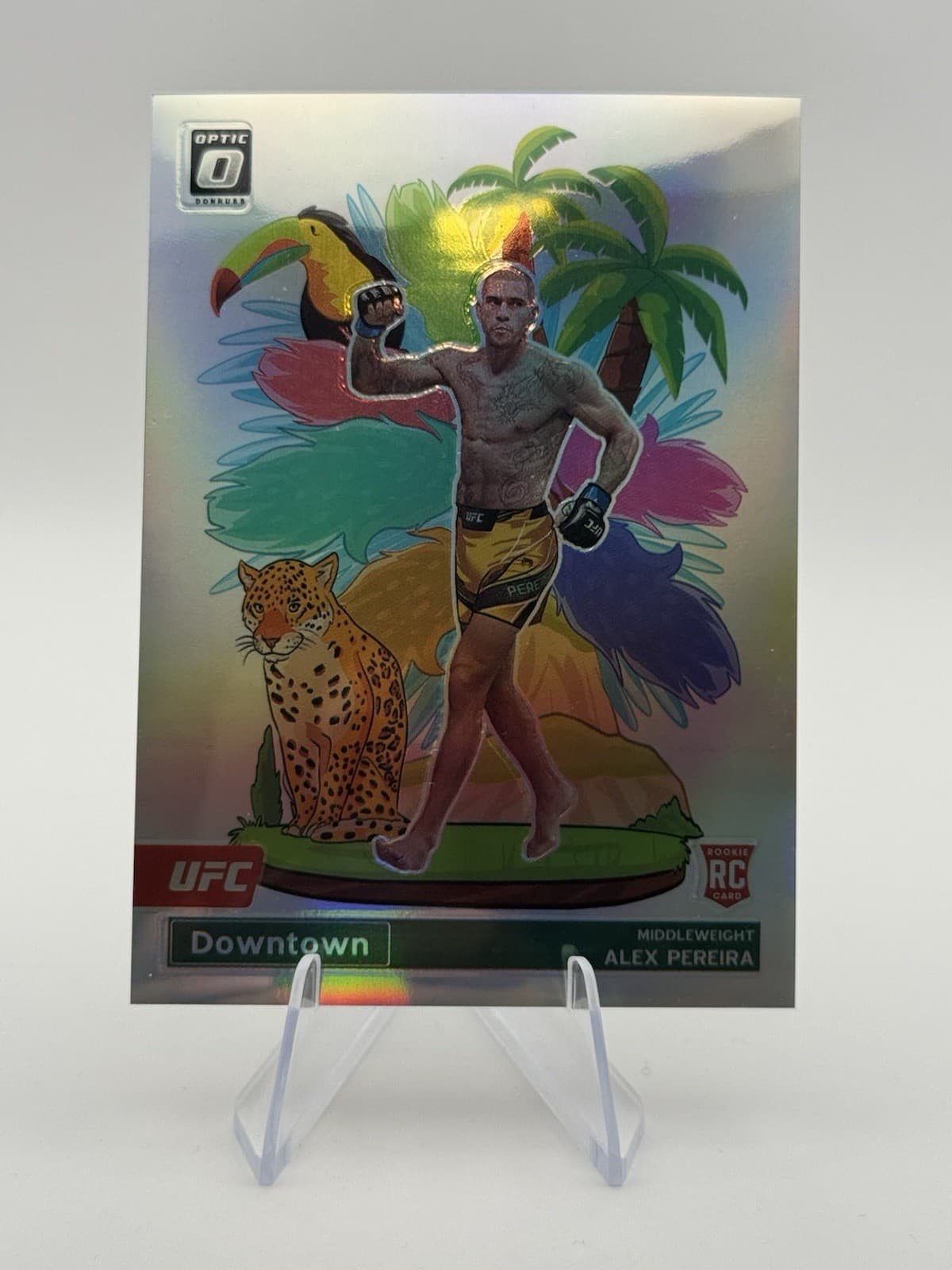 2023 Panini Donruss Optic UFC Downtown Alex Pereira Rookie Prizm Card #9