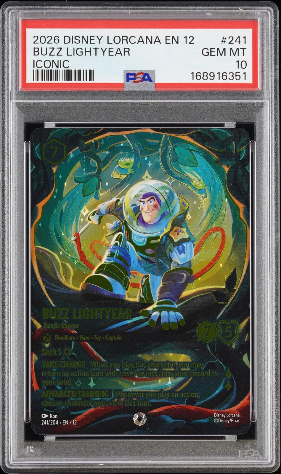 Disney Lorcana Buzz Lightyear Jungle Ranger Wilds Unknown 241/64 Iconic PSA 10