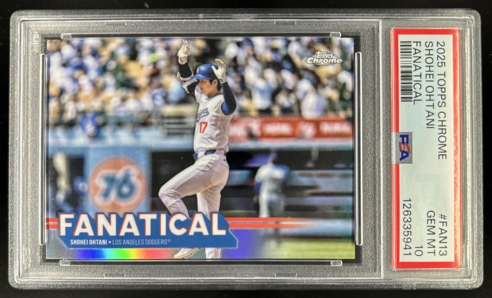 2025 Topps Chrome Shohei Ohtani Fanatical SP #FAN-13 Dodgers PSA 10 GEM MINT