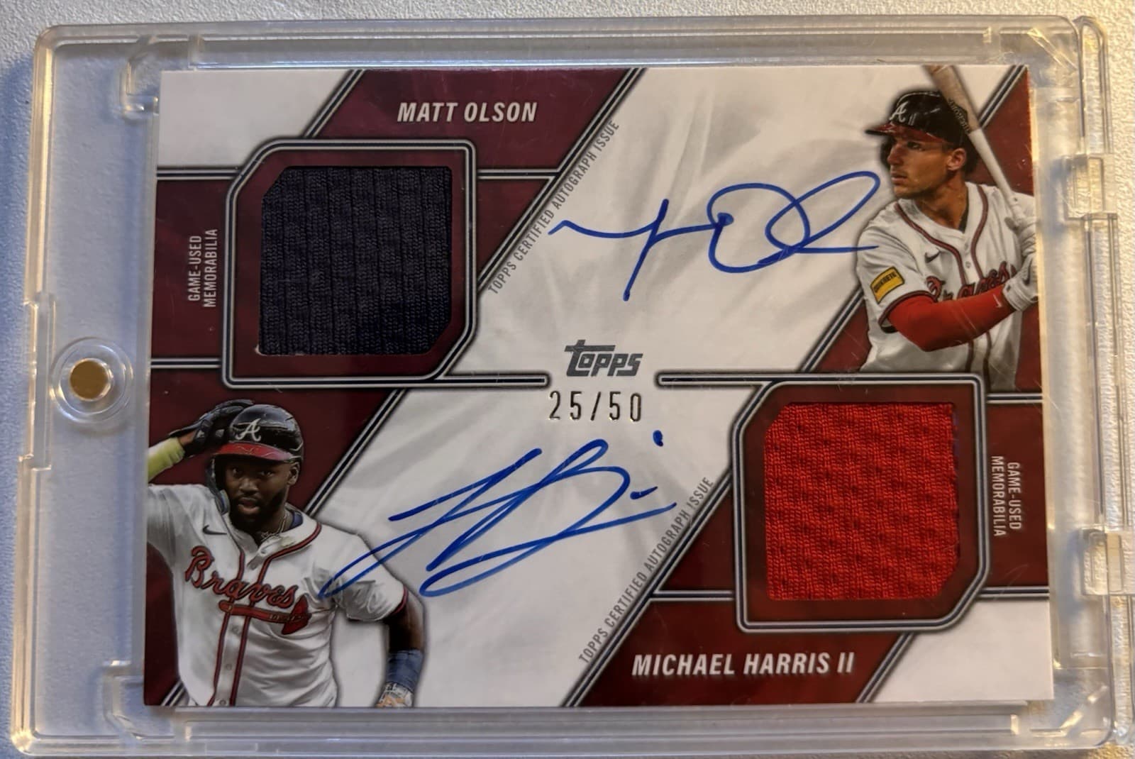 Topps 2026 Baseball Major League Material Dual Auto Relic Olson Harris II /50