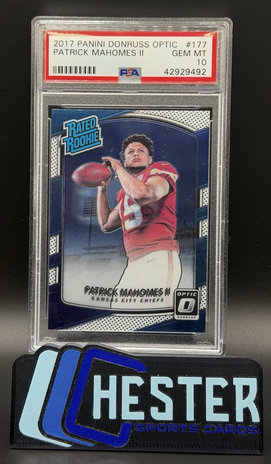 PATRICK MAHOMES II - 2017 Panini Donruss Optic RC Rated Rookie #177 - PSA 10