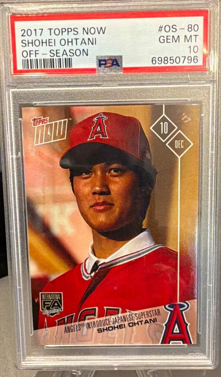 Topps 2017 Topps Now Shohei Ohtani Off-Season RC OS-80 /17323 PSA 10