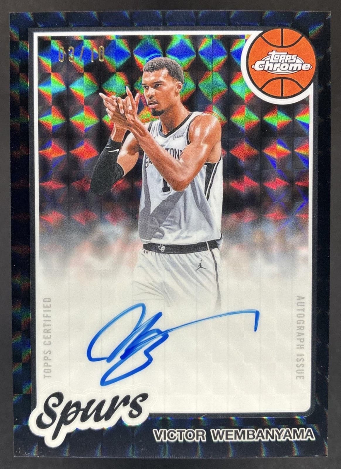 2025-26 Topps Chrome Victor Wembanyama 1980-81 Auto Black Geometric SSP #/10