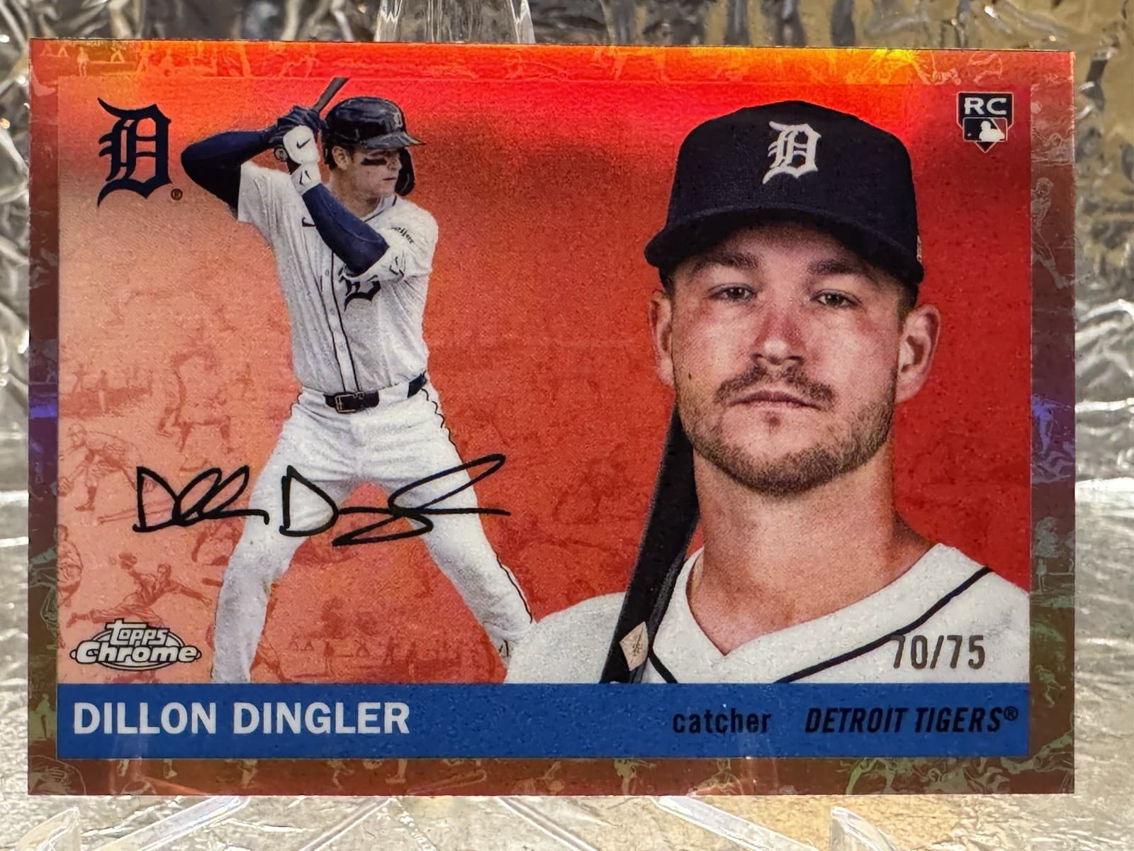 2025 Topps Platinum Anniversary Baseball Dillon Dingler RC /75 Rose Gold Tigers