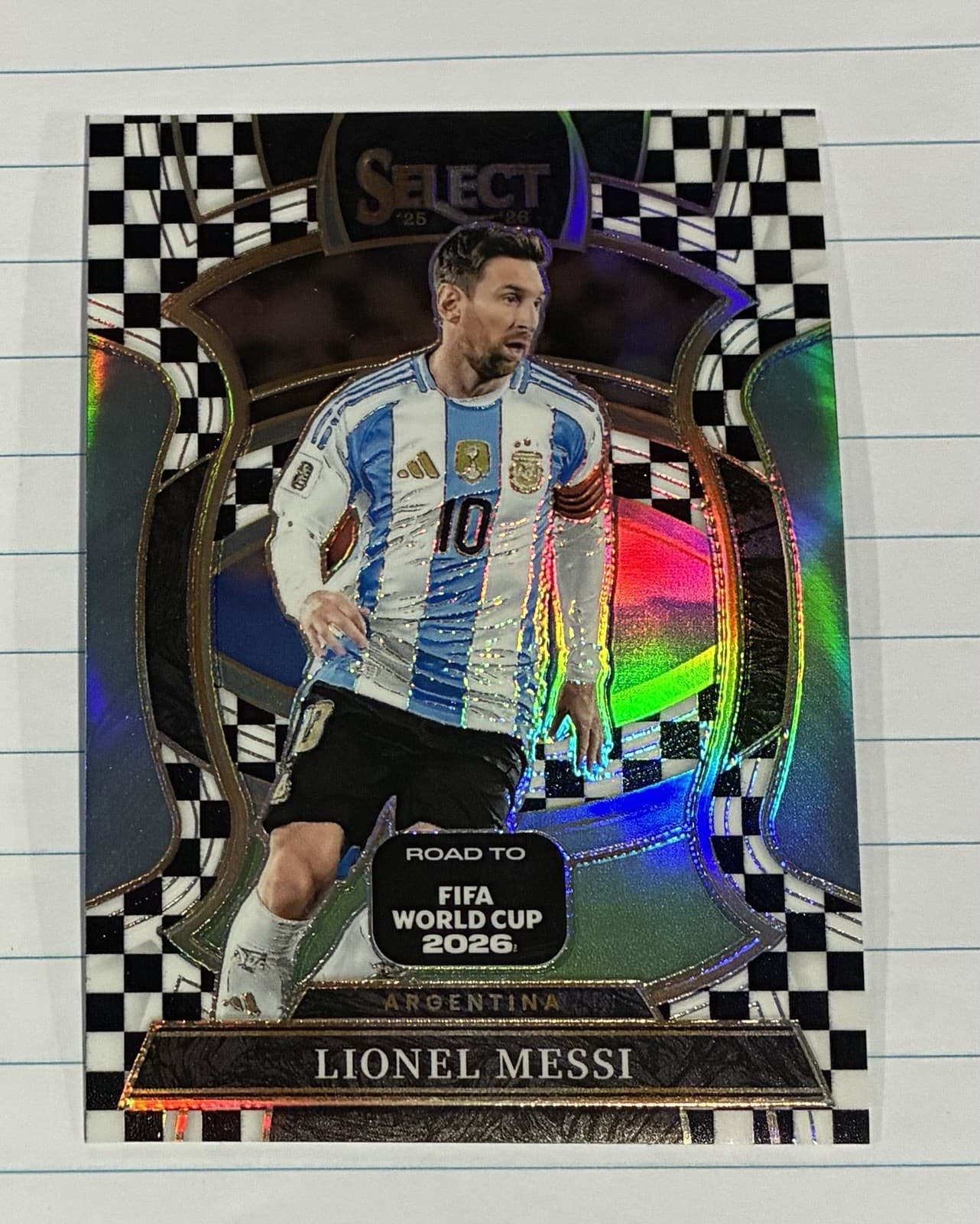 2025-26 Panini Select- Road to The World Cup- Lionel Messi Checkerboard Prizm