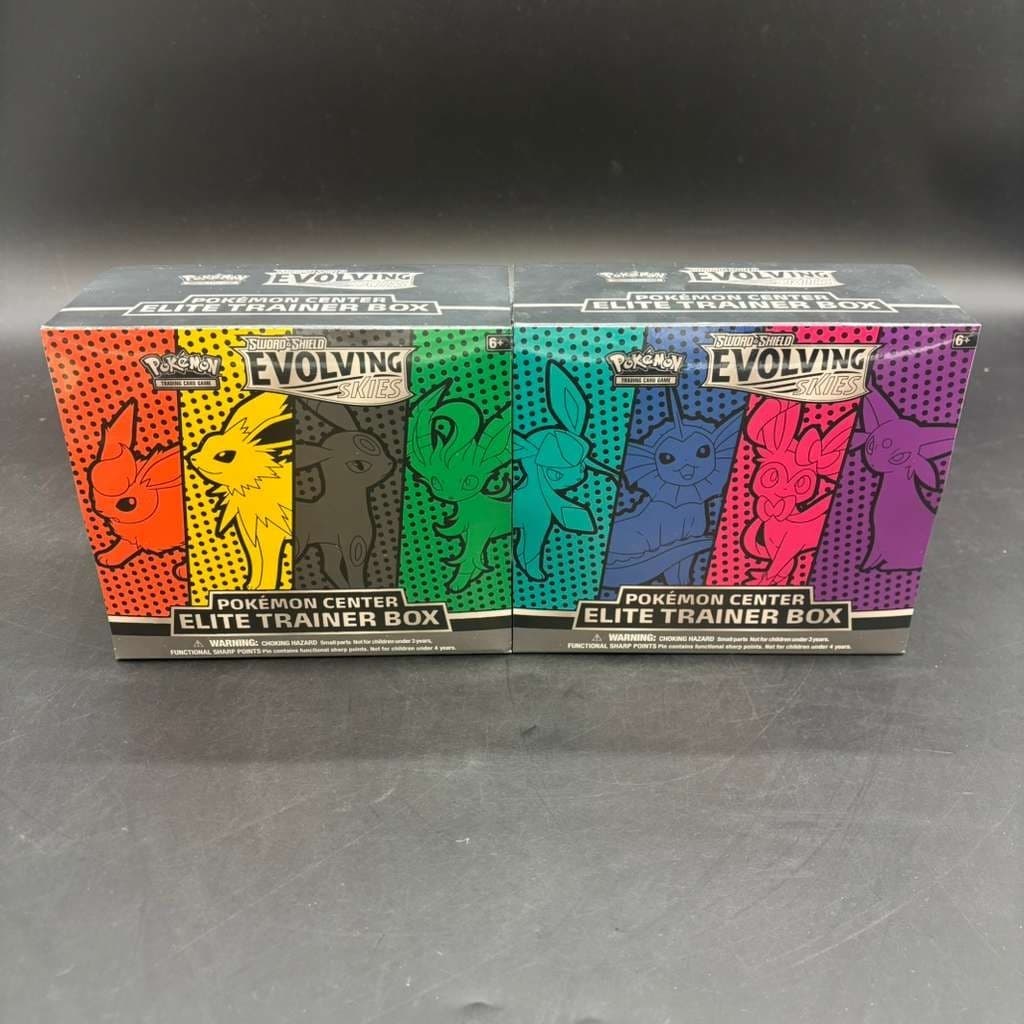 Pokemon Center Evolving Skies Elite Trainer Box SEALED ARTSET (2 ETB TOTAL)