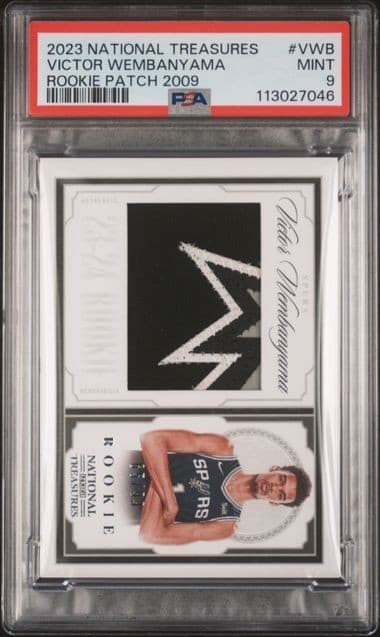 2023 National Treasures Victor Wembanyama Rookie Patch 2009 /99 PSA 9